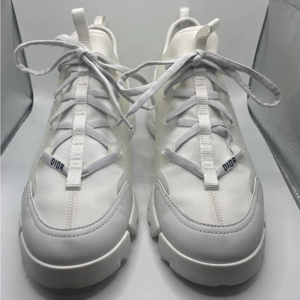 Dior D-Connect Lace Up Sneakers White Sz 38.5 8.5 - Picture 2 of 10